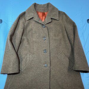 Vintage Bromleigh Wool Blend Coat | 1950s–60s Tailored Classic | No Size Tag